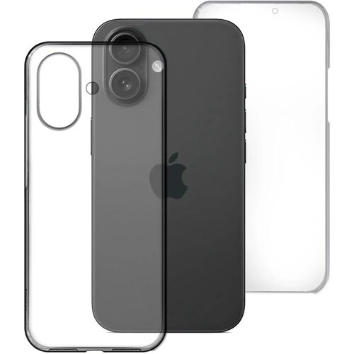 SJZG-Coque Pour Iphone 16 Silicone Transparent Housse Antichoc Double Face 360 Degrés Etui Arrière Et Avant