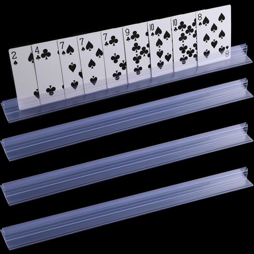 Eryi-Lot De 4 Porte-Cartes À Jouer En Plastique Transparent 30 Cm, Support Carte À Jouer Mains Libres Pour Enfants, Adultes Et Seniors, Parfait Pour Poker, Bridge Et Jeux De Société ¿ Support Carte E