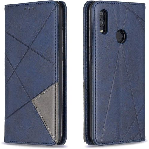 Coque Pour Huawei P Smart 2019 / Honor 10 Lite, Housse Portefeuille En Cuir Etui Avec Slim Tpu Silicone Bumper Antichoc Magnetique Flip Case, Porte Cartes Avec Fonction Support Cover (Bleu)