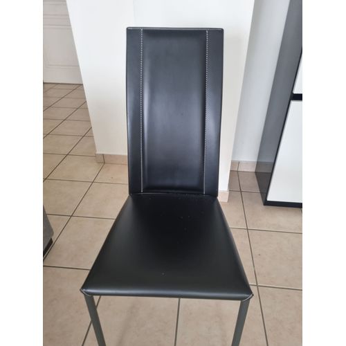4 Chaises En Cuir De Salle A Manger