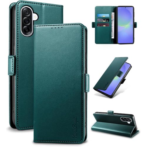 Kalanka-Coque Pour Samsung Galaxy A36 - [Blocage Rfid] Housse Étuis De Protection Pu Luxe [Magnétique] [Fente Carte] [Stand] Portefeuille Flip Case,[Vert]