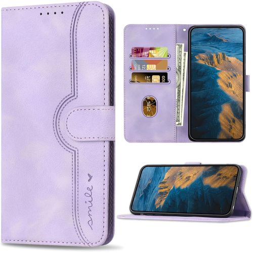 Kal-Coque Pour Huawei P10 Lite, Antichoc Magnétique Etui En Cuir Pu, Housse Avec Fentes Pour Cartes Pour Huawei P10 Lite, Violet