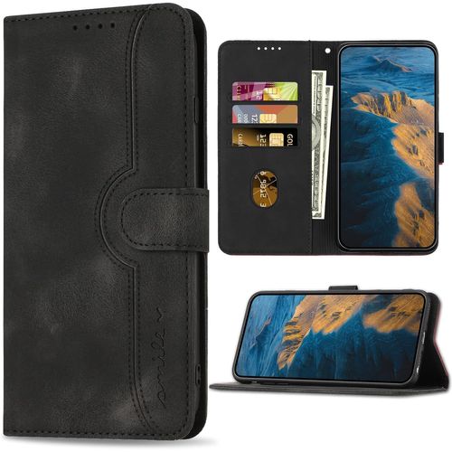 Coque Pour Samsung Galaxy Note 9, Antichoc Magnétique Etui En Cuir Pu, Housse Avec Fentes Pour Cartes Pour Samsung Galaxy Note 9, Noir
