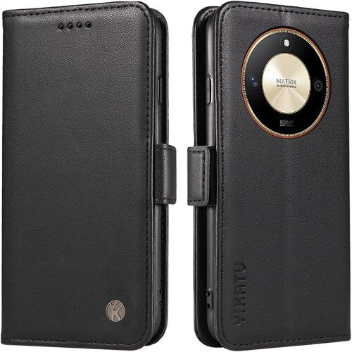 KAL-Coque Pour Honor Magic6 Lite 5G/Honor X9B Etui, Simple Retourner Cuir Magnétique Anti Chute Portefeuille Protection Housse, Noir
