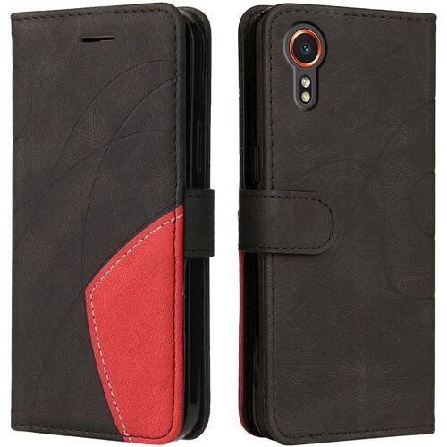 KAL-Housse Pour Telephone Samsung Galaxy Xcover7 5G Etui, Pu/Tpu Rétro Retourner Cuir Coque Magnétique Anti Chute Portefeuille Protection Case Cover, Noir