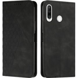 Kal-Coque Pour Huawei P30 Lite, Premium Flip Housse Étui Protection Rabat Clapet Portefeuille Phone Cover Magnétique [Porte Cartes] Antichoc Béquille Cover (Noir)