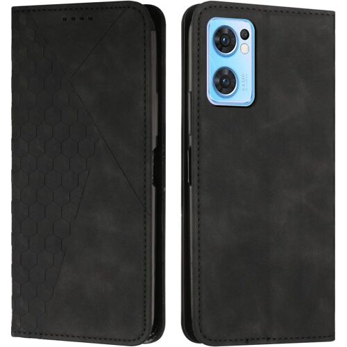 KAL-Coque Pour Oppo Find X5 Lite / Reno7 5G, Premium Flip Housse Étui Protection Rabat Clapet Portefeuille Phone Cover Magnétique [Porte Cartes] Antichoc Béquille Cover (Noir)