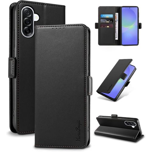 Kalanka-Coque Pour Samsung Galaxy A36 - [Blocage Rfid] Housse Étuis De Protection Pu Luxe [Magnétique] [Fente Carte] [Stand] Portefeuille Flip Case,[Noir]