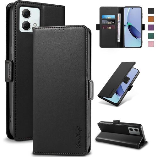 Coque Pour Motorola Moto G84 - [Blocage Rfid] Housse Étuis De Protection Pu Luxe [Magnétique] [Fente Carte] [Stand] Portefeuille Flip Case,[Noir]