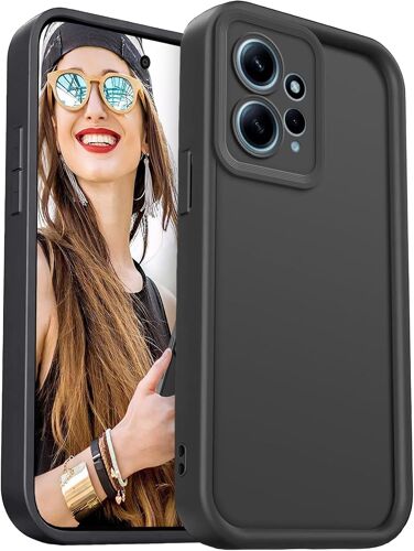 KAL-Coque Pour Xiaomi Redmi Note 12 4G Étui - Silicone Housse Antichoc Protection Caméra Case Portable Souple Tpu Cover Bumper, Noir