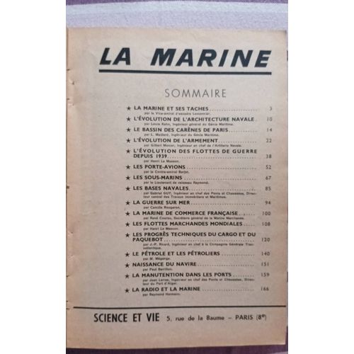 La Marine Éditions Sciences Et Vie 1949
