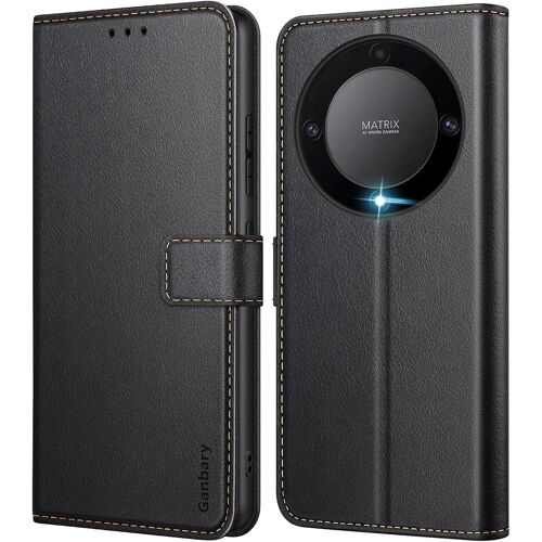 KAL-Coque Pour Honor Magic 5 Lite 5G, [Housse En Cuir Pu Premium] [Etui À Rabat] [Pochette De Portefeuille], Étui De Protection Pour Honor Magic 5 Lite 5G - Noir