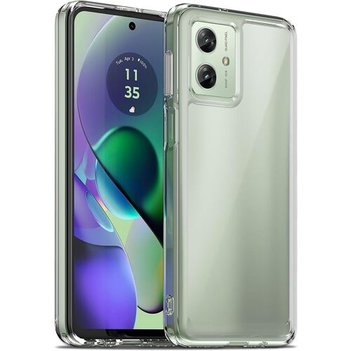 TRAHOO-Coque pour Motorola Moto G54 5G, Housse de Protection Antichoc, Anti-Jaunissemente, Anti-Rayures, Case Arrière Rigide en PC, Étui TPU Ultra-Mince, Transparente