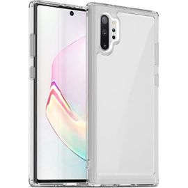 TRAHOO-Coque pour Samsung Galaxy Note 10 Plus, Housse de Protection Antichoc, Anti-Jaunissemente, Anti-Rayures, Case Arrière Rigide en PC, Étui TPU Ultra-Mince, Transparente