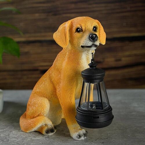 Statue De Jardin Avec Lanterne Solaire, Figurine Danimal Pour Pelouse