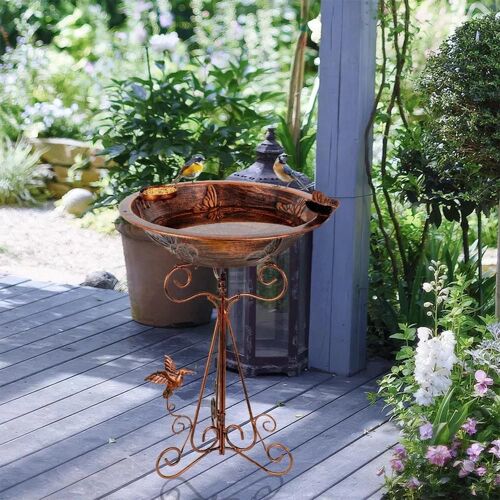 Bain Doiseaux Décoratif Sur Pied En Fer Pour Jardin, Terrasse, Maison,