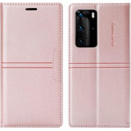 Kal-Coque Huawei P40 Pro, Etui Portefeuille Huawei P40 Pro [Magnétique] Tpu Antichoc Housse Cuir Premium En Cuir Pu [Fentes Pour Cartes] [Etui À Rabat] [Pochette De Portefeuille] Flip Case (Rose)