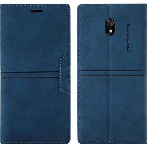 KAL-Coque Xiaomi Redmi 8A/Redmi 8, Etui Xiaomi Redmi 8A/Redmi 8 [Magnétique] Tpu Antichoc Housse Cuir Premium En Cuir Pu [Fentes Pour Cartes] [Etui À Rabat] [Pochette De Portefeuille] (Bleu)