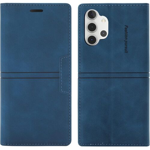 KAL-Coque Samsung Galaxy A32 4G, Etui Portefeuille Samsung A32 4G [Magnétique] Tpu Antichoc Housse Cuir Pour Samsung A32 4G [Fentes Pour Cartes] [Etui À Rabat] Flip Case Pour Samsung A32 4G (Bleu)
