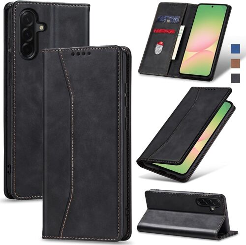 JGD-Coque pour Samsung Galaxy A56, Housse Etui en Cuir PU Portefeuille [Antichoc] [Magnétique] [Porte Cartes] [Stand Fonction] Flip Coque (Noir)