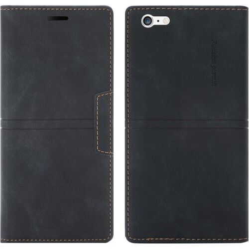 KAL-Coque Iphone 6S Plus/6 Plus, Etui Iphone 6S Plus/6 Plus (5,5 Pouces) [Magnétique] Tpu Antichoc Housse Cuir En Cuir Pu [Fentes Pour Cartes] [Etui À Rabat] [Pochette De Portefeuille] (Noir)