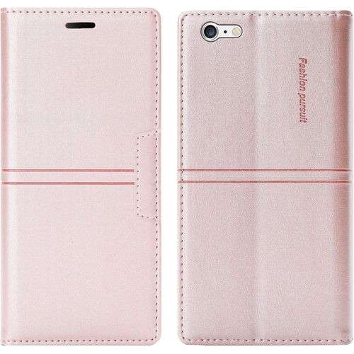 Kal-Coque Iphone 6s Plus/6 Plus, Etui Iphone 6s Plus/6 Plus (5,5 Pouces) [Magnétique] Tpu Antichoc Housse Cuir En Cuir Pu [Fentes Pour Cartes] [Etui À Rabat] [Pochette De Portefeuille] (Rose)