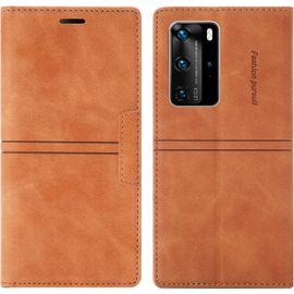 Kal-Coque Huawei P40 Pro, Etui Portefeuille Huawei P40 Pro [Magnétique] Tpu Antichoc Housse Cuir Premium En Cuir Pu [Fentes Pour Cartes] [Etui À Rabat] [Pochette De Portefeuille] Flip Case (Brun)