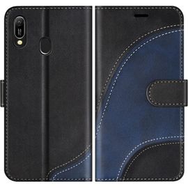 KAL-Coque Pour Huawei Y6 2019 / Honor 8A, Portefeuille Etui En Cuir Pu, Magnétique Protection Housse Coque Pour Huawei Y6 2019 / Honor 8A, Noir