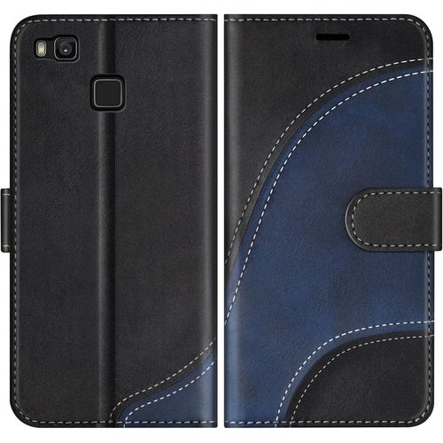 Kal-Coque Pour Huawei P9 Lite, Portefeuille Etui En Cuir Pu, Magnétique Protection Housse Coque Pour Huawei P9 Lite, Noir