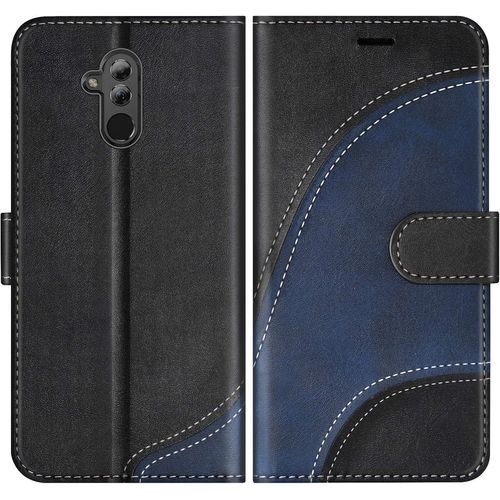 Kal-Coque Pour Huawei Mate 20 Lite, Portefeuille Etui En Cuir Pu, Magnétique Protection Housse Coque Pour Huawei Mate 20 Lite, Noir