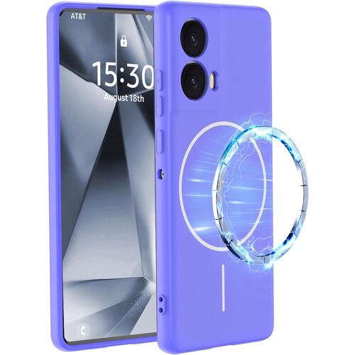 KAL-Coque Pour Motorola Moto G85 - Étui Magnétique En Silicone, Souple Fine Antichoc Housse Avec Doublure En Microfibre (Violet)