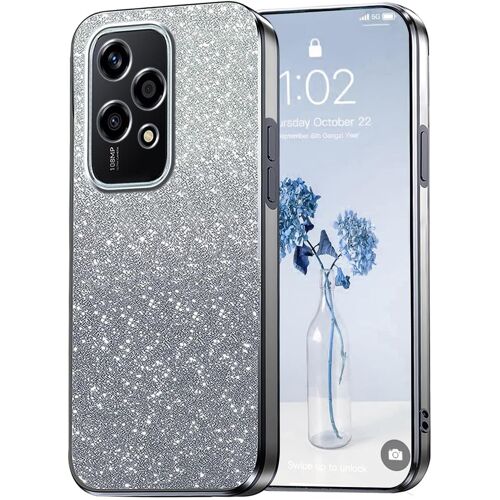 KAL-Paillettes Coque Pour Honor 200 Lite - Étui Transparente Glitter Dessin Élégant Souple Ultra Fine Fille Femme Légère Antichoc Housse (Gris)