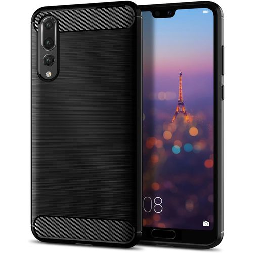 Coque Pour Huawei P20 Pro, Étui Mince Et Antichoc, Housse Souple En Fibre De Carbone Tpu (Noir)