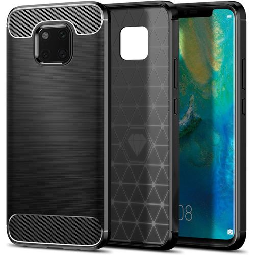 Kal-Coque Pour Huawei Mate 20 Pro/Huawei Mate 20 Rs, Étui Mince Et Antichoc, Housse Souple En Fibre De Carbone Tpu (Noir)