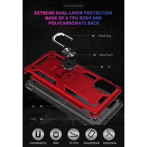 Coque Pour Samsung Galaxy A71, Étui De Protection Slim Soft Tpu + Pc,Heavy Duty, Slim Dual Layer Protective Housse Etui Coque Avec Support De Bague En Métal, Bleu