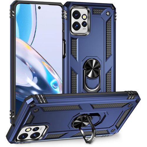 Kal-Coque Pour Motorola Moto G Power 5g 2023, Étui De Protection Slim Soft Tpu + Pc,Heavy Duty Dual Layer Protective Housse Avec Support De Bague En Métal, Bleu