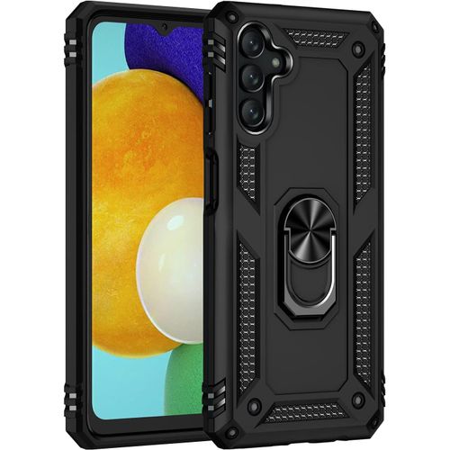 Coque + Verre Trempé 3d Pour Samsung Galaxy A13 5g / M13 5g / A04 / A04s (2022) - Bumper Tpu Mat Antichoc Militaire Avec Support, Noir