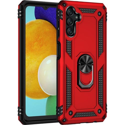 Coque Pour Samsung Galaxy A13 5g, + Hd Verre Trempé, Etui Housse De Protection Antichoc Durable Résistante 2 En 1 Hybride Pc Robuste Tpu Souple,Rouge