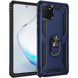 CAUC-Coque pour Samsung Galaxy Note 10 Lite/A81/M60S, Étui de Protection Slim Soft TPU + PC,Heavy Duty, Slim Dual Layer Protective Housse Etui Coque avec Support de Bague en métal, Bleu