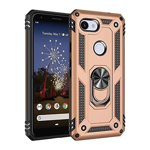 KAL-Coque Google Pixel 3A 2019, [Antichoc Armor] Double Couche Hybride Ultra Armure Housse Étui De Protection Anti-Choc Bumper Cover Avec Stand Pour Google Pixel 3A 2019,Avec Protecteur D'Écran