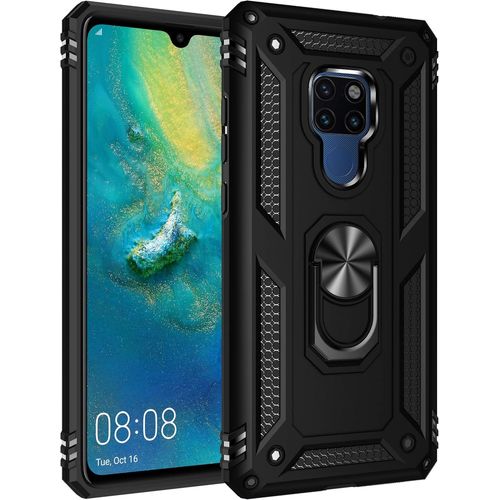 Coque Pour Huawei Mate 20, Étui Protection Tpu Souple Durable Avec Support De 360° Rotation Anneau [Support De Voiture Magnétique] [Protection Antichoc] [Armor Box] Coque,Noir
