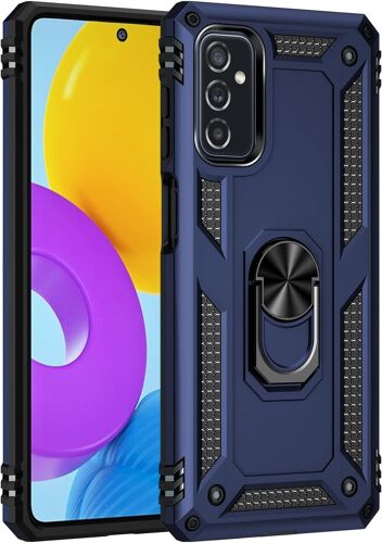 Coque Compatible Avec Samsung Galaxy M52 5g Aimant Anneau Support,Double Couche Renforcee Defense+Protection Ecran (Bleu