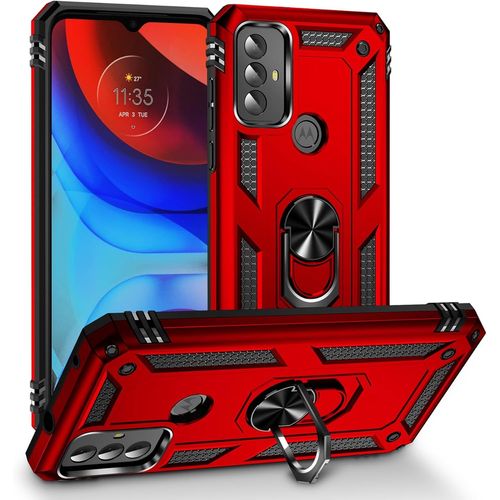 Kal-Coque Pour Motorola Moto G Play 2023, + Hd Verre Trempé, Etui Housse De Protection Antichoc Durable Résistante 2 En 1 Hybride Pc Robuste Tpu Souple,Rouge