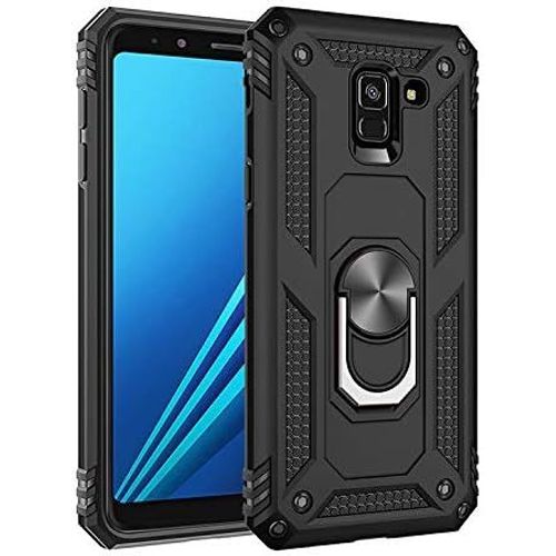 Coque Pour Samsung Galaxy A8 Plus 2018/A730f, Étui Protection Tpu Souple Durable Avec Support De 360° Rotation Anneau [Support De Voiture Magnétique][Protection Antichoc][Armor Box] Coque,