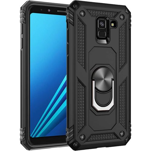 CAUC-Coque pour Samsung Galaxy A8 2018/A530F, étui Protection TPU Souple Durable avec Support de 360° Rotation Anneau [Support de Voiture magnétique] [Protection Antichoc] [Armor Box] Coque