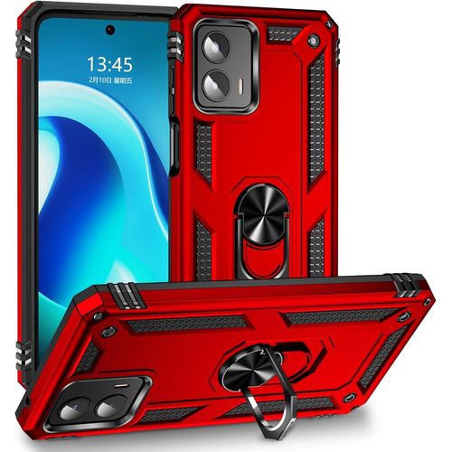 Coque Pour Motorola Moto G 5g 2023/G 2023, + Hd Verre Trempé, Etui Housse De Protection Antichoc Durable Résistante 2 En 1 Hybride Pc Robuste Tpu Souple,Rouge