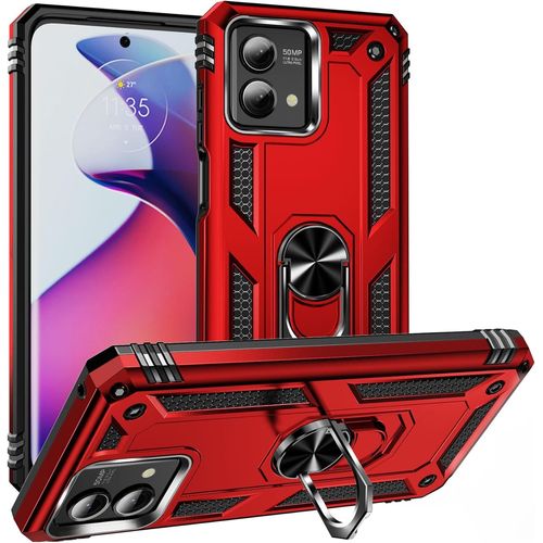 Kal-Coque Pour Motorola Moto G Stylus 5g 2023, + Hd Verre Trempé, Etui Housse De Protection Antichoc Durable Résistante 2 En 1 Hybride Pc Robuste Tpu Souple,Rouge