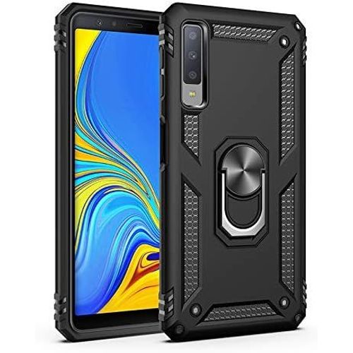 Coque Pour Samsung Galaxy A7 2018/A750 Coque Étui Protection Tpu Souple Durable Avec Support De 360° Rotation Anneau [Support De Voiture Magnétique][Protection Antichoc][Armor Box] Coque