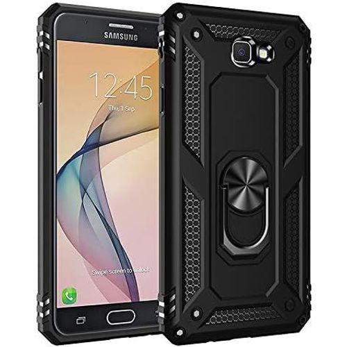 Kal-Coque Pour Galaxy J7 Prime/ On7 2016, Étui Protection Tpu Souple Durable Avec Support De 360° Rotation Anneau [Support De Voiture Magnétique] [Protection Antichoc] [Armor Box] Coque,