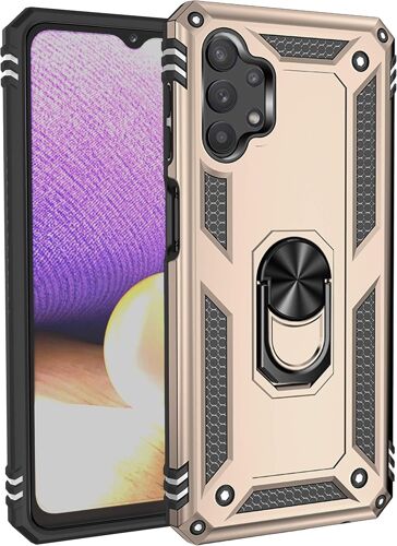 Coque Compatible Avec Samsung Galaxy A32 5g Aimant Anneau Support,Double Couche Renforcee Defense+Protection Ecran (Or
